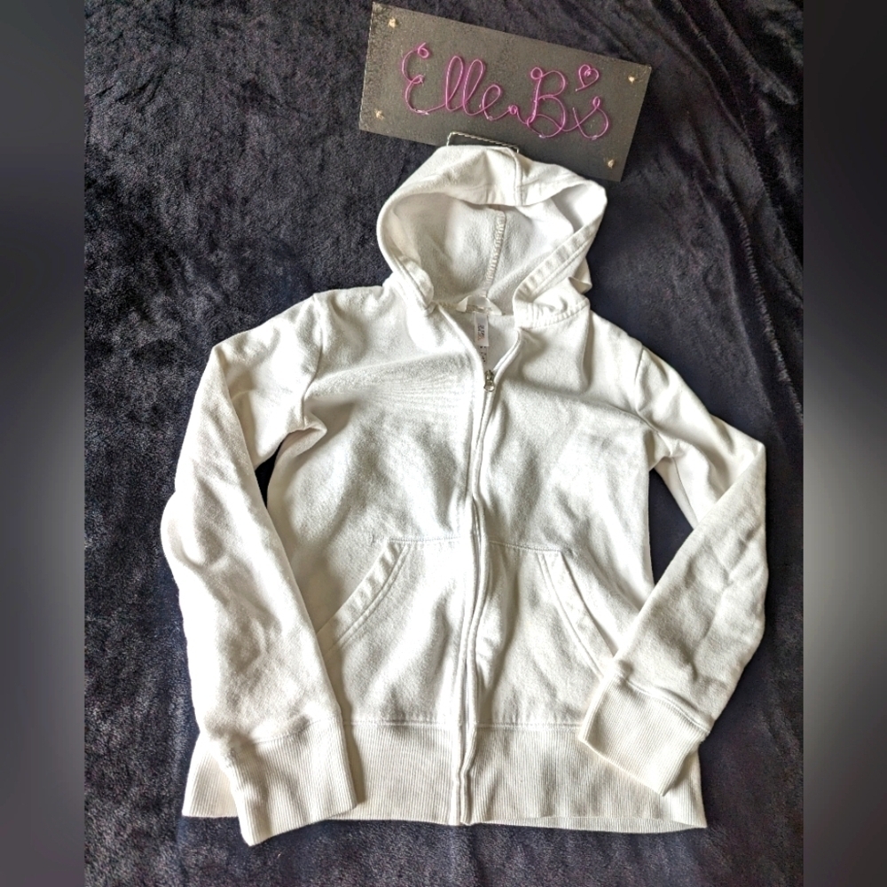 EUC White Bride Full Zip Hoodie XS